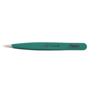 Focus Pointed Soft Touch Tweezer - Green - Beautopia Hair & Beauty