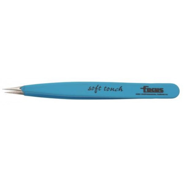 Focus Pointed Soft Touch Tweezer - Light Blue - Beautopia Hair & Beauty