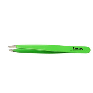 Focus Slanted Tweezer Fluro Green - Beautopia Hair & Beauty