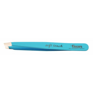 Focus Slanted Soft Touch Tweezer - Light Blue - Beautopia Hair & Beauty