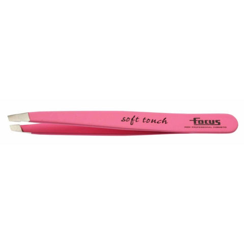 Focus Slanted Soft Touch Tweezer - Pink - Beautopia Hair & Beauty