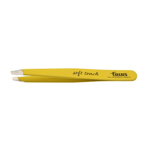 Focus Slanted Soft Touch Tweezer - Yellow - Beautopia Hair & Beauty