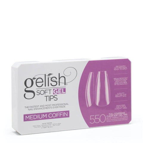 Gelish Soft Gel Tips Medium Coffin