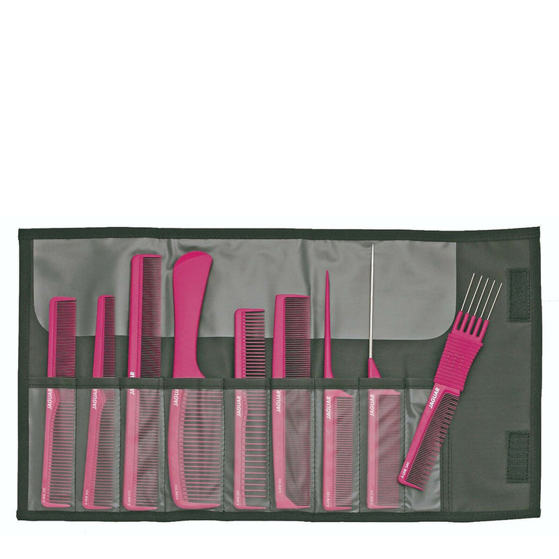 Jaguar Ionic 9 Piece Comb Set with Case Pink - Beautopia Hair & Beauty