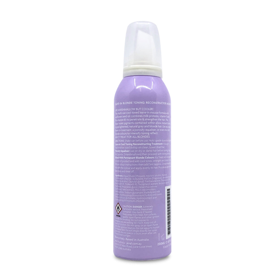Jeval Icy Treat Leave-in Blonde Toning Reconstructor Mousse 200ml - Beautopia Hair & Beauty