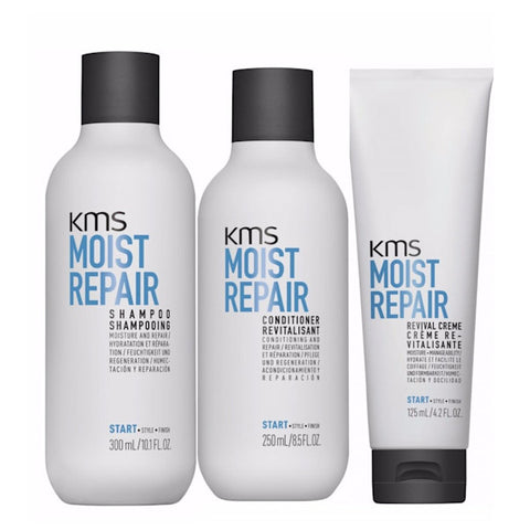 KMS Moist Repair Shampoo, Conditioner and Revival Creme Trio Pack - Beautopia Hair & Beauty