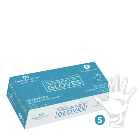 Olivia Garden Clear Vinyl Gloves Small 100 Pack