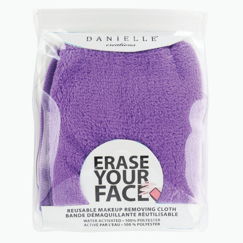 Danielle Creations Erase your Face Single Makeup Removing Cloth Purple - Beautopia Hair & Beauty