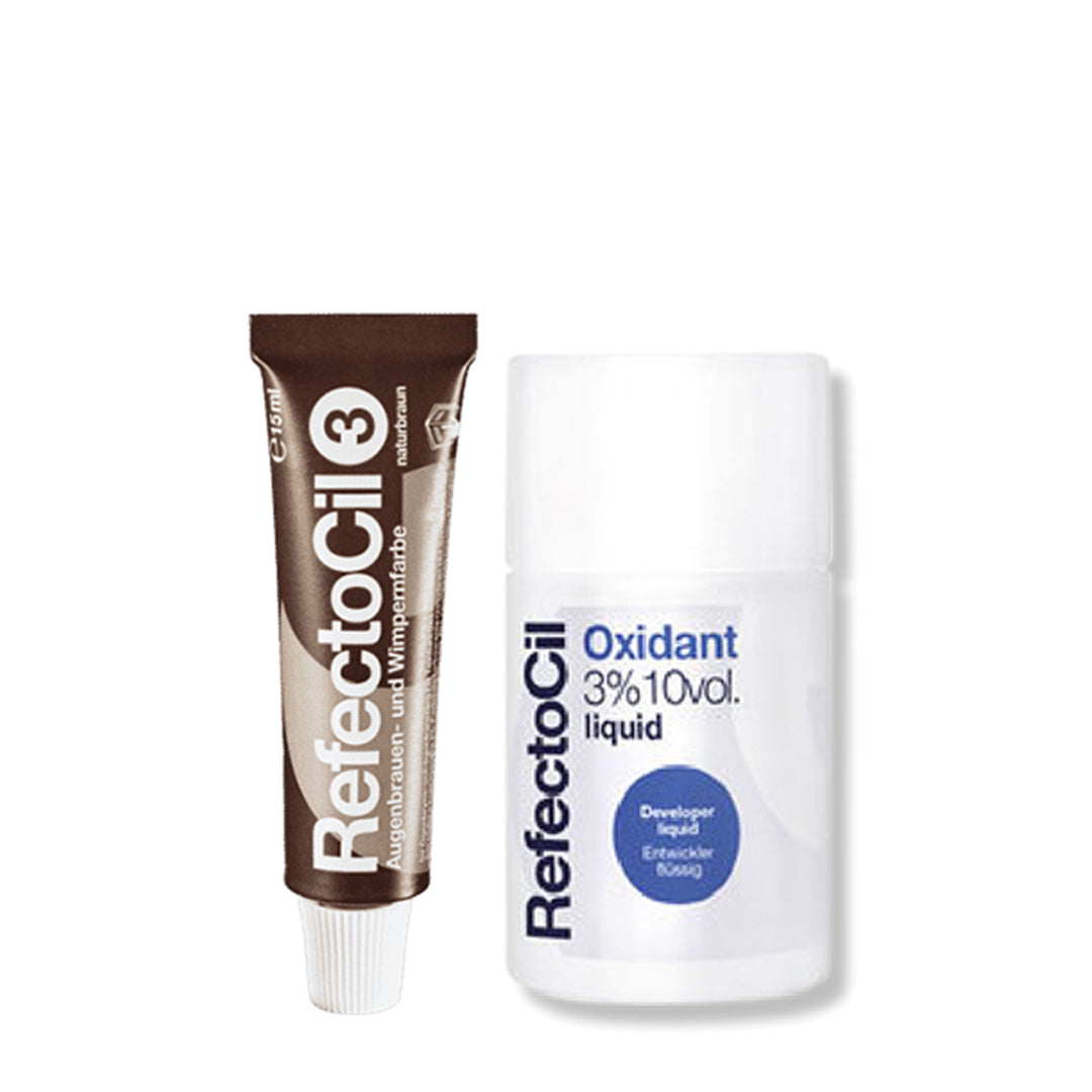 Refectocil Eyelash & Eyebrow Tint Natural Brown 15ml & Refectocil Liquid Oxidant 10vol Duo - Beautopia Hair & Beauty